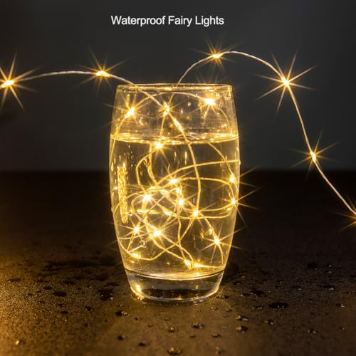 RESNICE Plug in Fairy Lights 100FT 300 LED Waterproof Silver Wire LED Twinkle String Lights with Remote for Living Room Bedroom Patio Porch Garden Christmas Tree Wedding