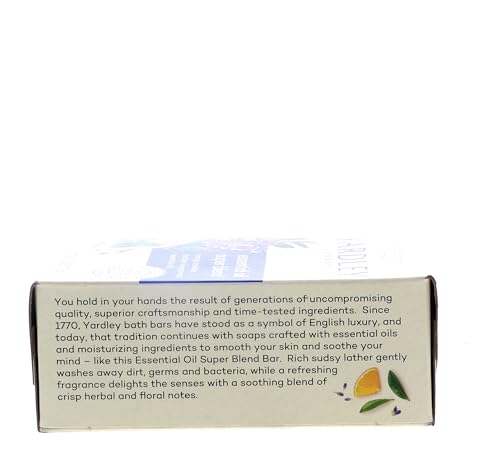 Yardley London Essential Oil Super Blend Soap (orange, lavender, tea tree, peppermint oils), 3-Bars, 3 x 4 oz,