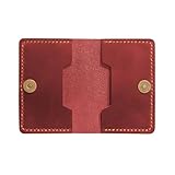 Leather Card Holder, Origami Wallet, Coin Purse Case, Credit Card Wallet, Credit Card Holder, Magnet button wallet Christmas gifts (Red)