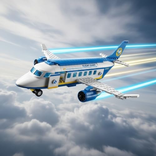 Image of SKY LINE OCEAN 2-in-1 Construction Blocks Passenger Airplane & Robot Toy, 417 Pieces Building Set, STEM Educational DIY Kit for Kids Boys & Girls Ages 6+ | 5 Year Structural Warranty