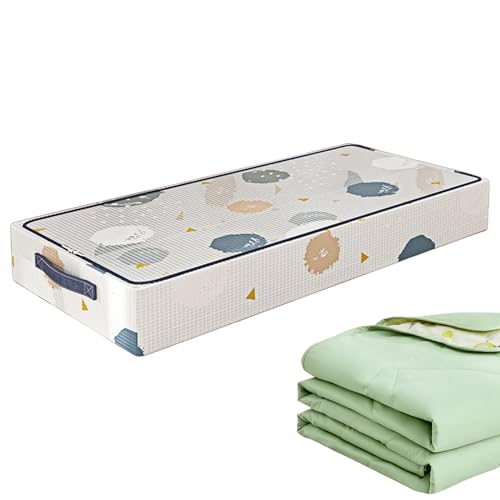 Under Bed Storage Bin, Clear Stackable Organizer with Rolling Wheels, Storage Container for Comforters, Laundry, Packing, Dorm, College, Home, Cabinet and Moving Use, 31.5x19.69x7.87 inches