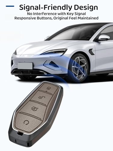 Coque de clé en cuir BYD Atto 3 Han Dolphin : protection luxe métal