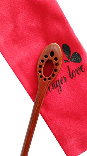 FINGER LOVE Handmade Carved Ebony (Red Sandalwood) Hair Stick: Poetry (Rosewood)