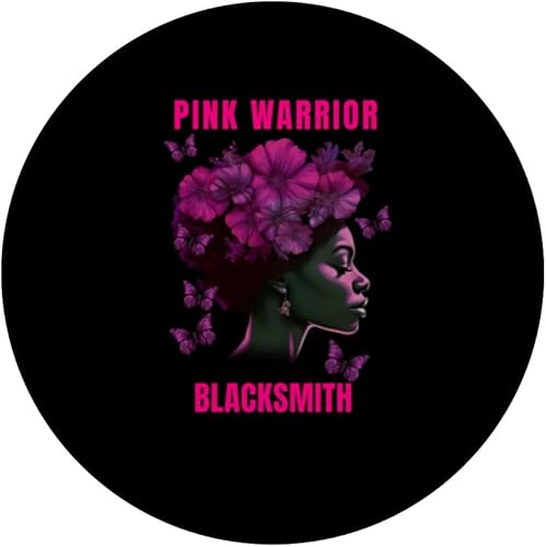 Miniatura 3 de Breast Cancer Awareness Blacksmith Pink Warrior Woman PopSockets Standard PopGrip