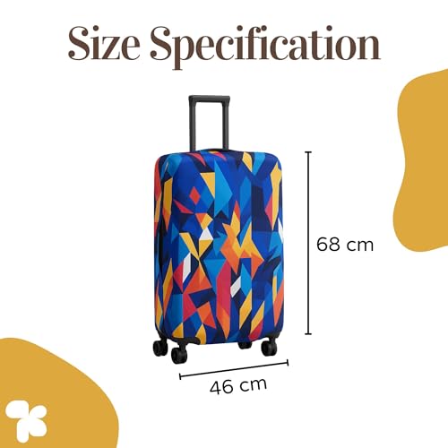 Image of AMPEREUS Trolley Bag Cover - Stretchless, Waterproof and Polyester Fabric with Multicolour Abstract Print Luggage Cover for Large Size Suitcase Luggage Cover (28 Inch)