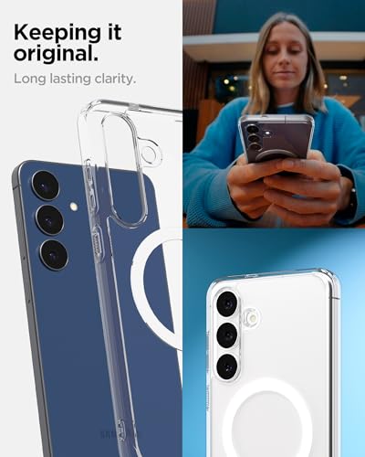 Image of Spigen Ultra Hybrid MagFit | Samsung Galaxy S25 FE Case [Transparent] [Magsafe] Galaxy S25 FE Back Cover | TPU+PC - Clear White