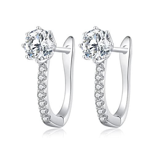 Boucles d'oreilles créoles Argent 925 Cadeau d'Anniversaire Femme Pierre de Naissance