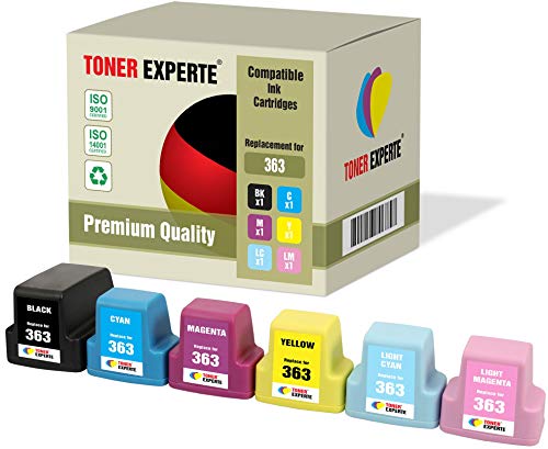 TONER EXPERTE Pack de 6 XL Compatibles con HP 363 Cartuchos de Tinta for HP Photosmart C5180, C6150, C6180, C6280, C7180, C7280, C8180, 3110, 3210, 3310, 8250, D6160, D7160, D7260, D7460, 3210xi