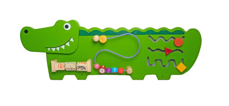 LUXURY ARTS - Mind Activities Crocodile Shape Busy Board | Wooden Toy for Kids, Baby, Toddlers | Montessori Educational Activity Wall Panel | Sensory Toys for Kids-Colorful, Durable, Safe & Certified (B0D3QRXVPY) Amazon Price History, Amazon Price Tracker