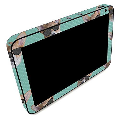 Image of MightySkins Carbon Fiber Skin Compatible with Amazon Echo Show 8 (Gen 2) - Cool Corgi | Protective, Durable Textured Carbon Fiber Finish | Easy to Apply | Made in The USA