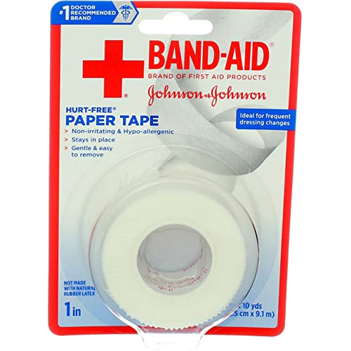 JOHNSON & JOHNSON BAND-AID First Aid Paper Tape 1 Inch X 10 Yards (Pack of 6)