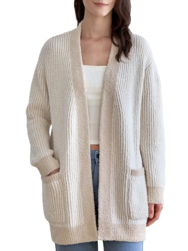 Image of Snuggle Sac Cardigan Sweaters for Women with Pocket Trendy Casual Long Sleeve Tops Open Front Fall Winter Coats