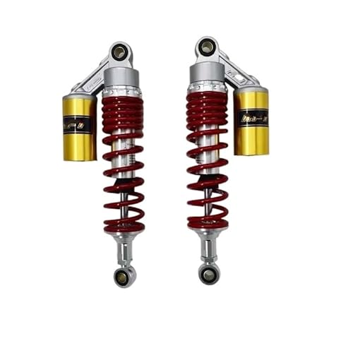 7mmスプリング 320mm オートバイショックアブソーバー CB400用 CB400SF用 CX500用 XJ900用 DT400用 RD350用 SR500用 2個 バイク 用 油圧 リアショック(Silver red)