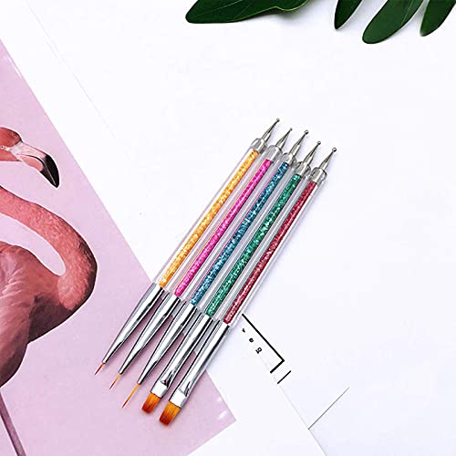 EBANKU 5 Stück Nagel Pinsel Set Punktierung Stift, Nail Art Dotting Pen Tools Nail Art Liner Nageldesign Kit Nagel Kunst… – Bild 5