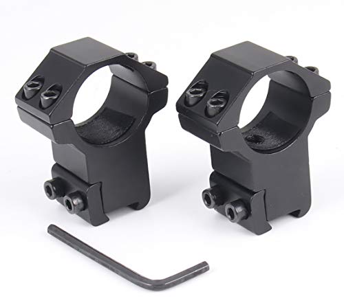 NcDe 1'' /2Pieces Dovetail RifleScope Mount Rings Raise High Profile for 11mm Dovetail Rails and Scope Sight