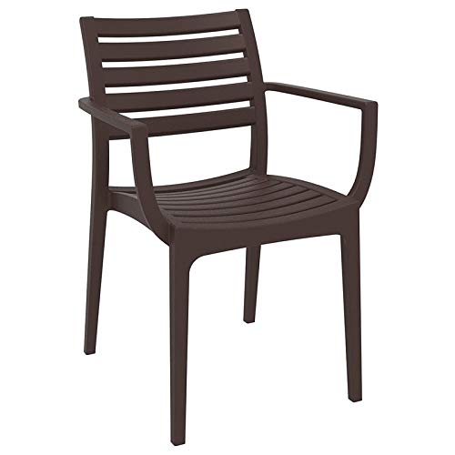 Compamia Artemis Outdoor Patio Dining Arm Chair In Brown (Set Of 2) #TOP21