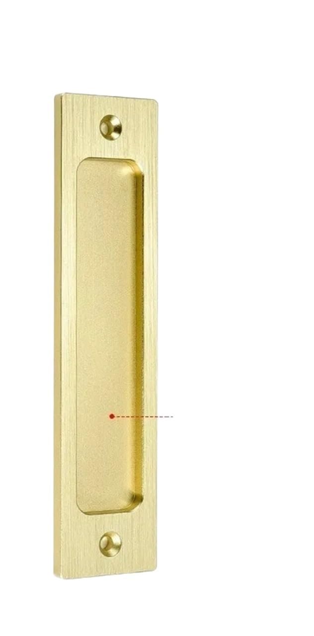 ATEUXOL Recessed Door Handles 1 PCS Concealed Buckle Embedded Sliding Door Handles Pull Rectangular or Elliptic(Square -A- Golden)