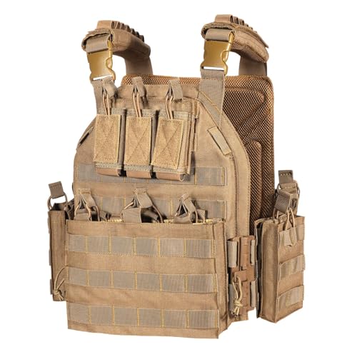 BOMTURN 1000D Tactical Vest for Men Quick Release Modular Vest Adjustable Vest Outdoor