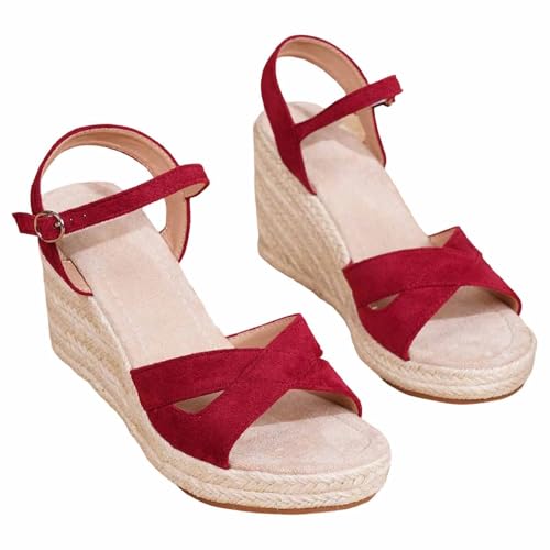 Sandales compensées pour pieds sensibles évitant les douleurs avec bride souple
