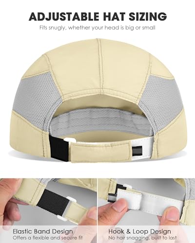 Image of GXCROR Running Hat for Men Women Quick-Dry Baseball Cap UPF50+ with Breathable Mesh, Adjustable Hook & Loop for Outdoor