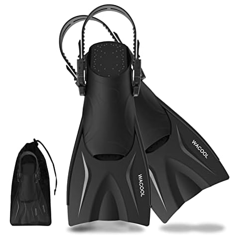 WACOOL Aletas de hoja corta para buceo y natación Cover