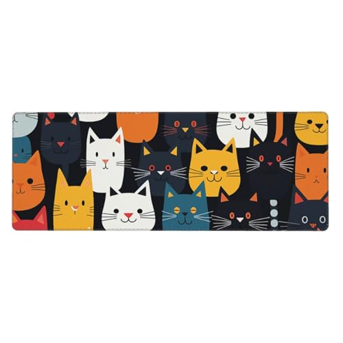 Tapis de souris grand motif chat 80x30 cm bureau maison