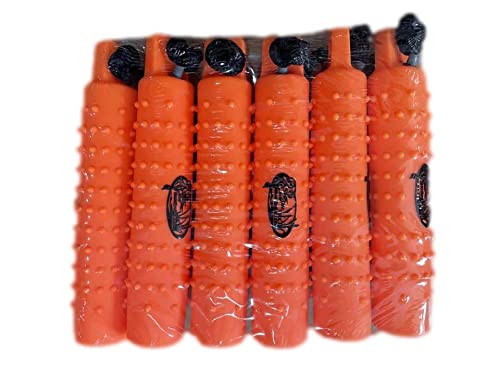 HuntEmUp (6 Pack) Large Plastic Dog Bumpers with Throw Rope and Air Valve - Lightweight Retrieving Dummy for Hunting Dog Training - Orange Float Toy