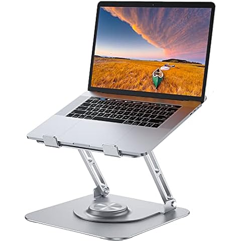 JOYEKY Laptop Stand, Foldable Portable Laptop Stand Made of Aluminium, Height-Adjustable and Ergonomic Computer Stand, Compatible with MacBook/Dell/HP/Lenovo/Other Notebook (10-16 Inches) Cover