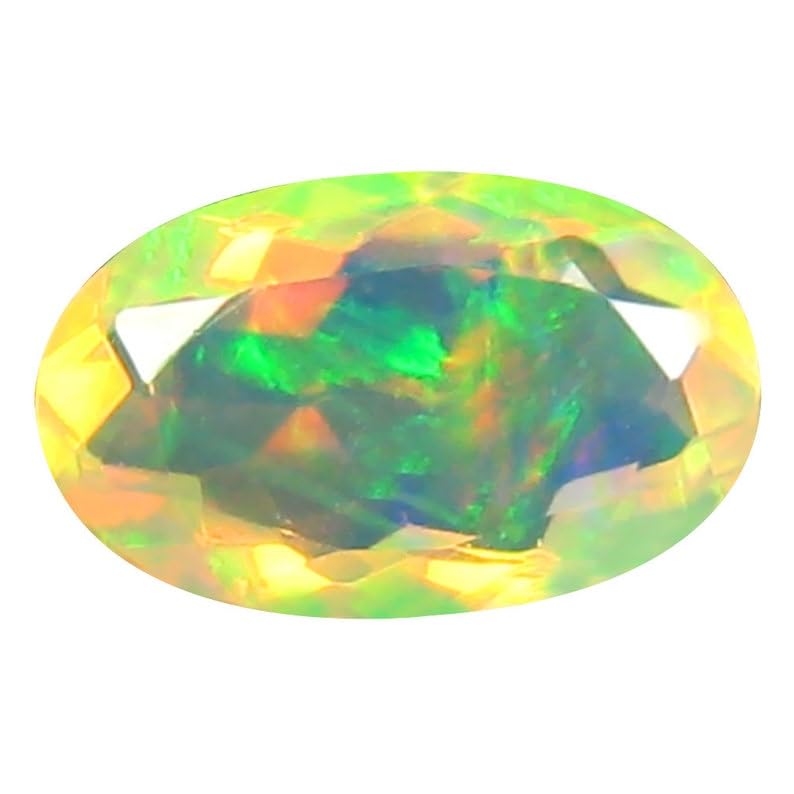 Opale éthiopienne de 11 x 7 mm pierre naturelle ovale multi-feu pour fabrication de bijoux - 3