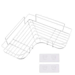 ZJHFFFG 2 Pack Adhesive Corner Shower Caddy Shelf Basket Rack Rust Proof Stainless Steel Bathroom Shelf Shampoo Holder