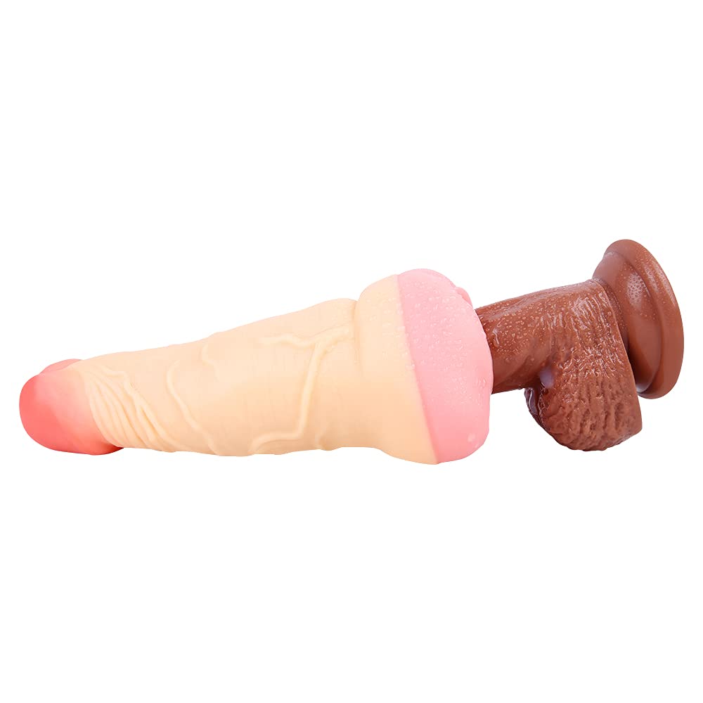 MudsoN Đîldồ Mâstuṛbadoṛ Sèxtőyșè 2 en 1 21Cm Mäscụliñós Ręäl 3D Péņę para Mụjęr Bụęñós con Ęstimụlädór Pụñtó Ġ Fụñdä Pęñę Ęxtęñsór Xxl Älärġädór de Pęñę Ġräñdę Cóñsólädór