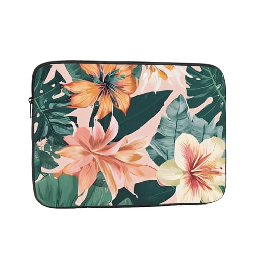 Pochette PC 13" antichoc avec motif fleurs hawaïennes