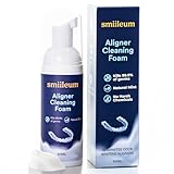 Smiileum Aligner Cleaner Foam - Aligner and Retainer Cleaner Foam for Invisalign, Night Guards and Dentures, Helps Remove Stains & Build-Up, Keeps Appliances Clear, Fresh Mint Flavor, Travel-Friendly