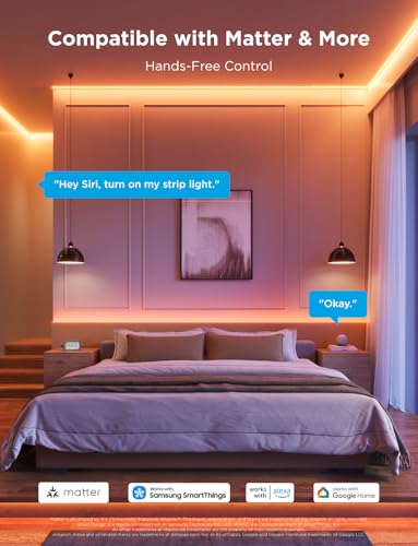 Govee COB LED Strip Light Pro, 3M Smart Strip Light Compatible with Alexa, Google Assistant and Matter, RGBICW with Warm White Color Changing Cuttable LED Lights for Bedroom, Cabinet - Image 5