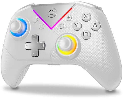 Switch コントローラー 連射ホールド Switch1/2代对応 スイッチ プロコン マクロ機能 TURBO自動連射機能 6軸ジャイロセンサー搭載 4階段HD振動 背面ボタン付き 11色RGBライト ゼロ遅延 無線接続 1000mAh大容量 Switch全世代に対応/PC/Android/iOSにも対応 日本語取扱説明書付き