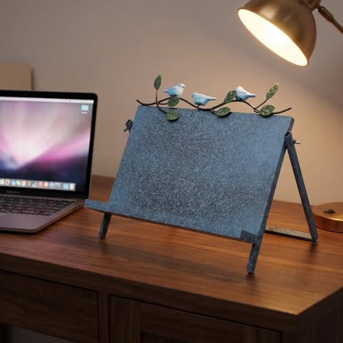 Soporte para libros PRETYZOOM de hierro azul minimalista para escritorio 6