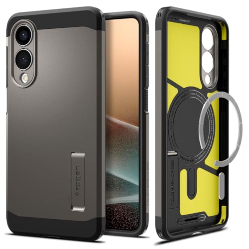 Image of Spigen for Galaxy S25 Edge Case, Tough Armor MagFit [Kickstand] [Compatible with MagSafe] [Military-Grade Protection] - Gunmetal