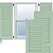 Ekena Millwork RW101LV12X62SGH Two Equal Louver Exterior Wood Shutters, 12"W x 62"H, Seaglass