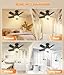 VOLISUN Socket Fan Light with Remote, Socket Ceiling Fan with Dimmable Led Light Bulb, 3CCT, 1500 Lumen Light Socket Fan, Screw in Small Ceiling Fan for Bedroom, Kitchen, Living Room, Garage(Black)