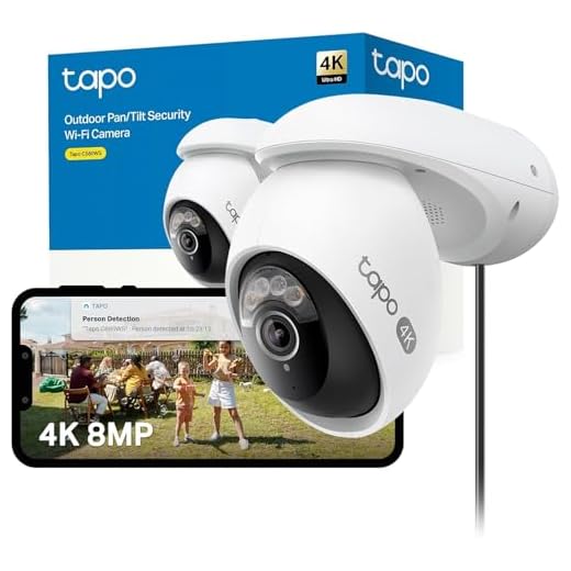 Tapo C560WS 4K 360° WLAN-Überwachungskamera für außen, Wi-Fi 6 Dual-Band, Farbnachtsicht, kostenfreie KI-Erkennung, Smart Tracking, Licht- & Ton-Alarm, Zwei-Wege-Audio, MicroSD-Karte Bis zu 512 GB