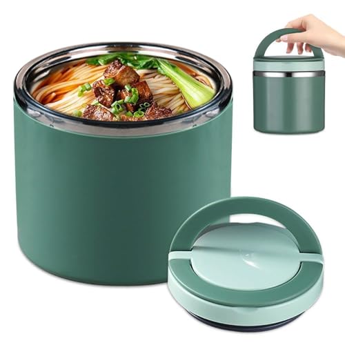 yotutun 1 L Thermobehälter für Essen, Thermo Lunchbox Warmhalten Essen Edelstahl Speisebehälter Thermobehälter mit Griff für Essen Warmhalten Behälter für Essen, Mahlzeiten, Müslibecher