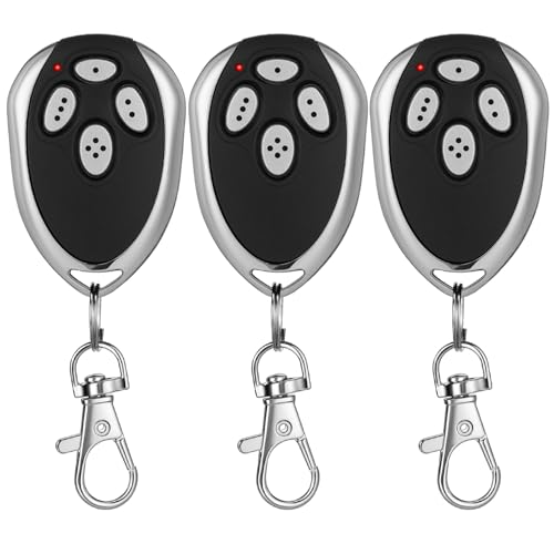 Kingdder 3 Pcs 4 Channels Gate Opener Remote Compatible with Aleko LM123 433.92mhz Garage Door Remote Control Transmitter with Keychain for a Variety of Doors Easy Programming