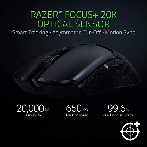 Image of Razer Viper Ultimate HyperSpeed Lightest Wireless Gaming Mouse with RGB Charging Dock | 8 Programmable Buttons | 20,000 DPI Optical Sensor- Chroma RGB Lighting - Black - RZ01-03050100-R3A1