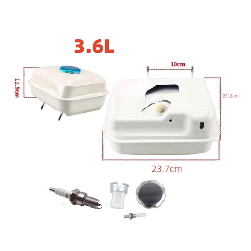 Combustible Gasolina 3.6L Apto for GX140 GX160 GX200 168F Motor Hidrolavadora Go Kart 163cc 196cc 208cc(White)