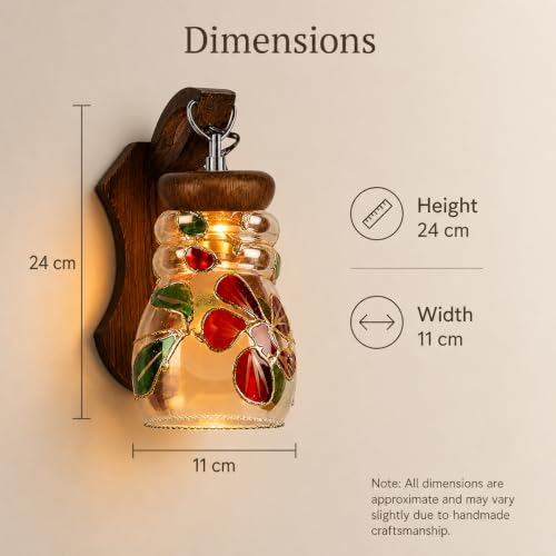 Image of Home Decor Wall Lights Glass Lamp Shade with Premium Finish & E27 Bulb Holder for Living Room, Bedroom, Balcony, Kitchen, Cafes | Decorative Night Lamps Fixtures | Elegant Wall Hanging Lights