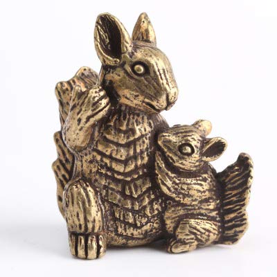 Décoration en Bronze Antique, écureuil Enfant, cuivre Pur, 12 Signes du Zodiaque, Lapin, Animal de Compagnie pour Le thé, Collection Xiangto rétro en Bronze