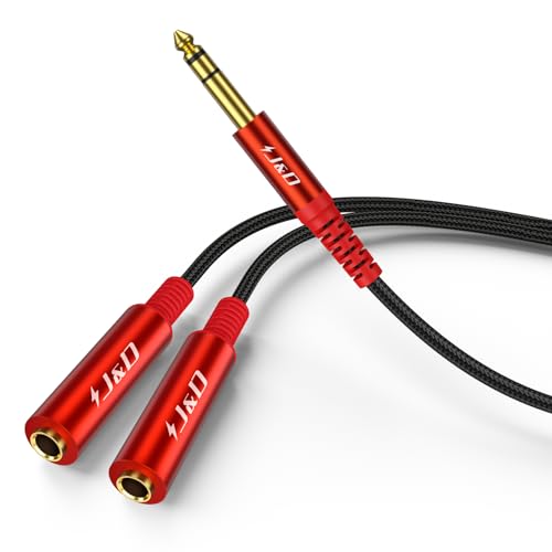 Cable divisor de audio estéreo J&D 6.35 mm 1.6 pies miniatura 1