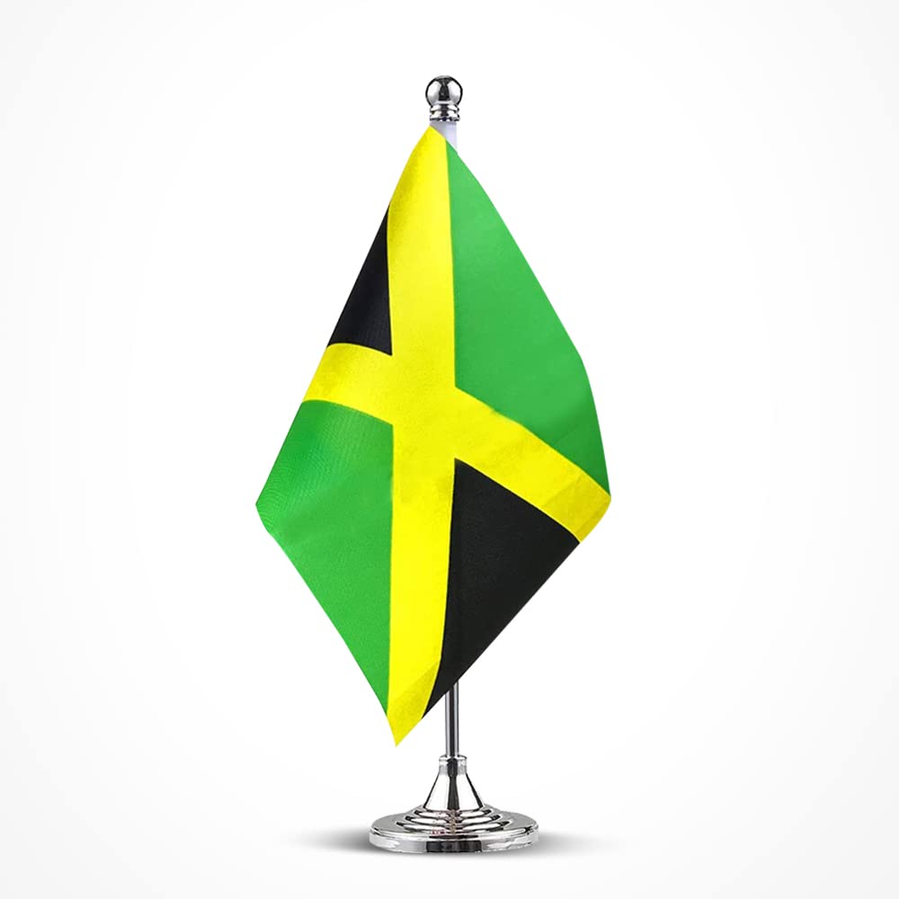 mflagperft Jamaica Desk Flag Set, Jamaican Table Flag with Stand — image 1