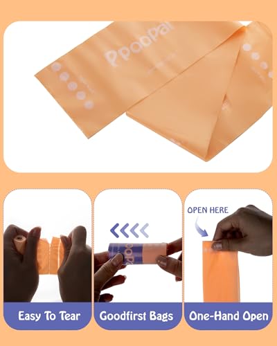 Image of Dog Poop Bags 300 Count (30 Rolls), Leak Proof Bags | Extra Thick 18 Micron, 14 inch Long Easy Tie, Star-Sealed Bottom for Better Leak Protection, Fits Standard Dispensers