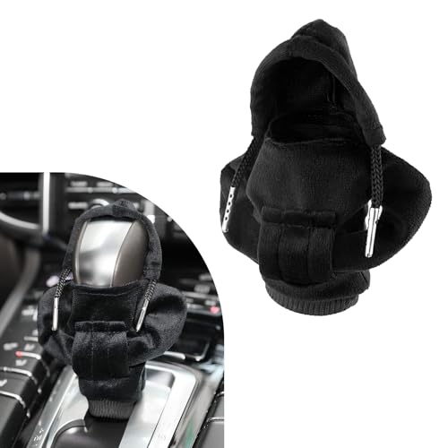 Ziciner Car Gear Shift Knob Cover, Fashionable Sweater Design Trim, Universal Soft Gear Shift Protector, Auto Interior Decor Accessories for Manual & Automatic (Black)